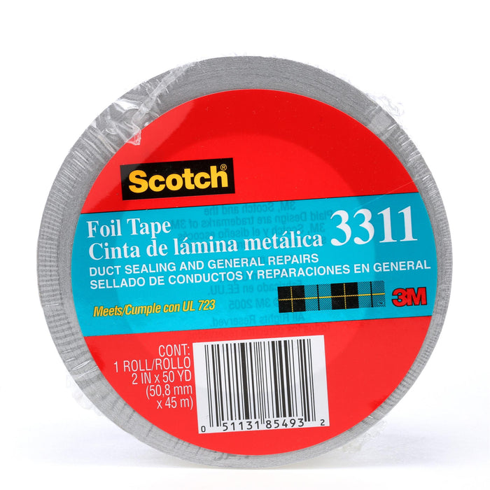 Scotch® Foil Tape 3311, Silver, 2 IN x 50 YD, 3.6 mil