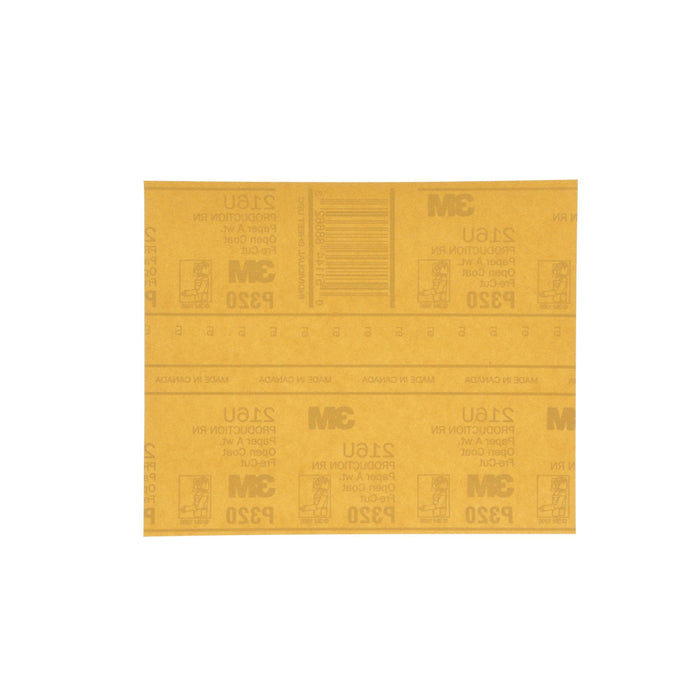 3M Gold Abrasive Sheet, 02541, P320 grade, 9 in x 11 in, 50 sheets per
pack