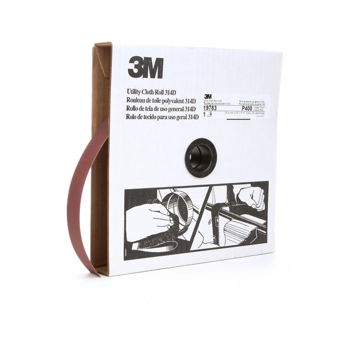 3M Utility Cloth Roll 314D, P400 J-weight, 1 in x 50 yd