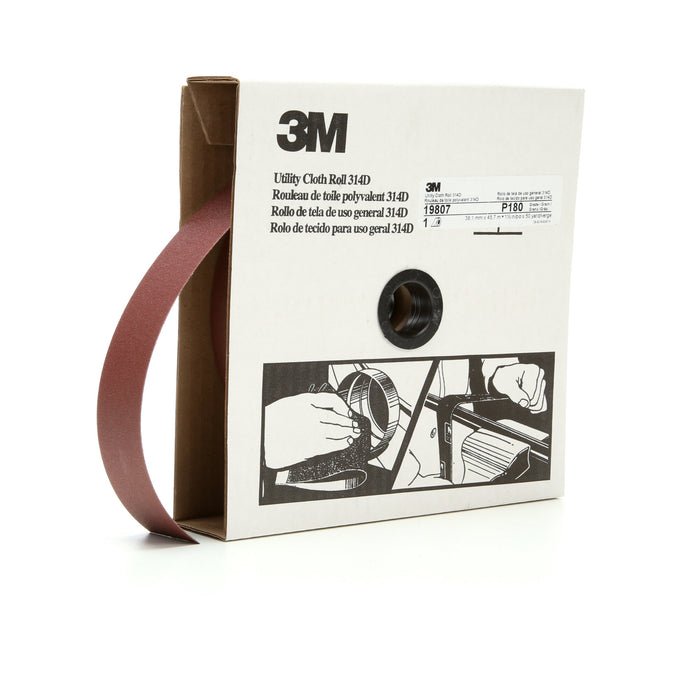 3M Utility Cloth Roll 314D, P180 J-weight, 1-1/2 in x 50 yd