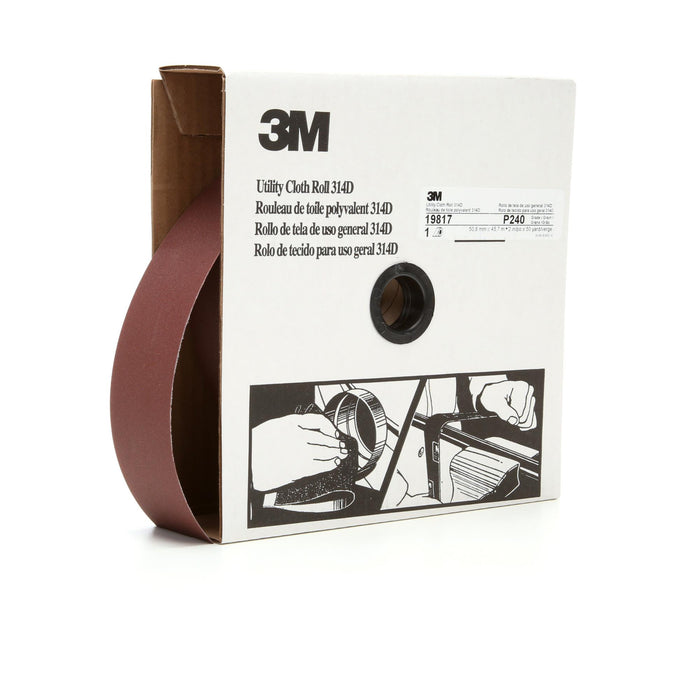 3M Utility Cloth Roll 314D, P240 J-weight, 2 in x 50 yd