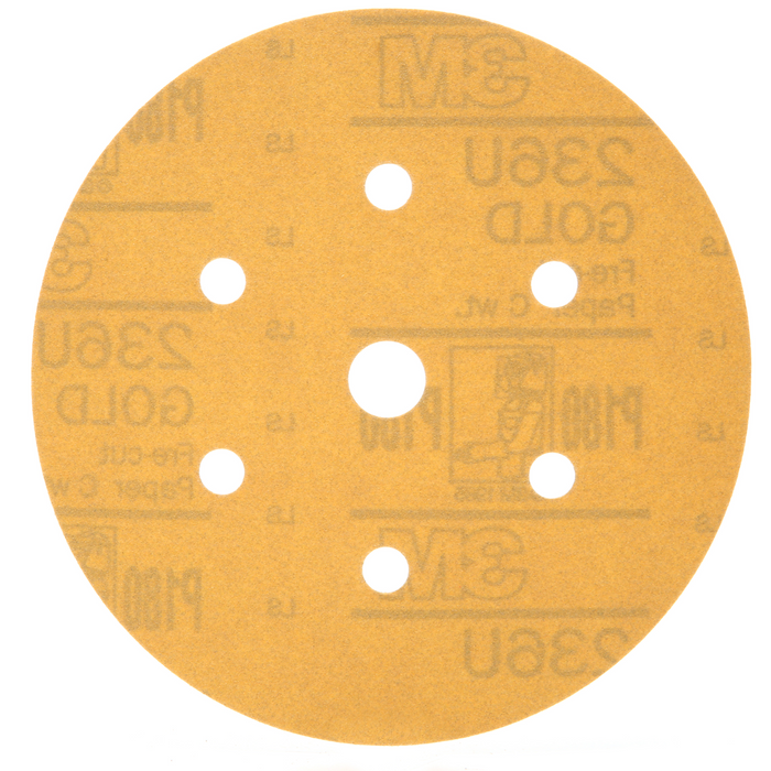 3M Hookit Gold Disc Dust Free 236U, 01079, 6 in, P180, 100 discs per
carton