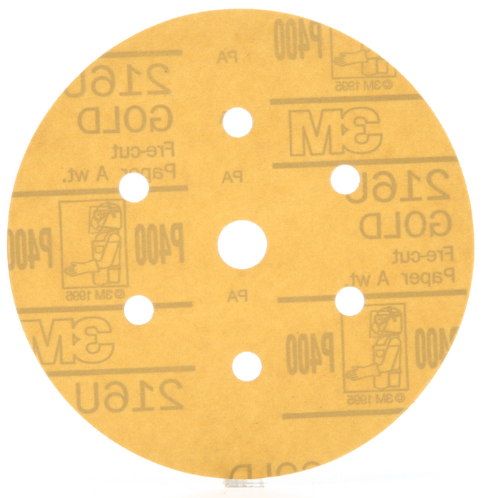 3M Hookit Gold Disc Dust Free 216U 01073, 6 in, P400, 100 Discs/Carton