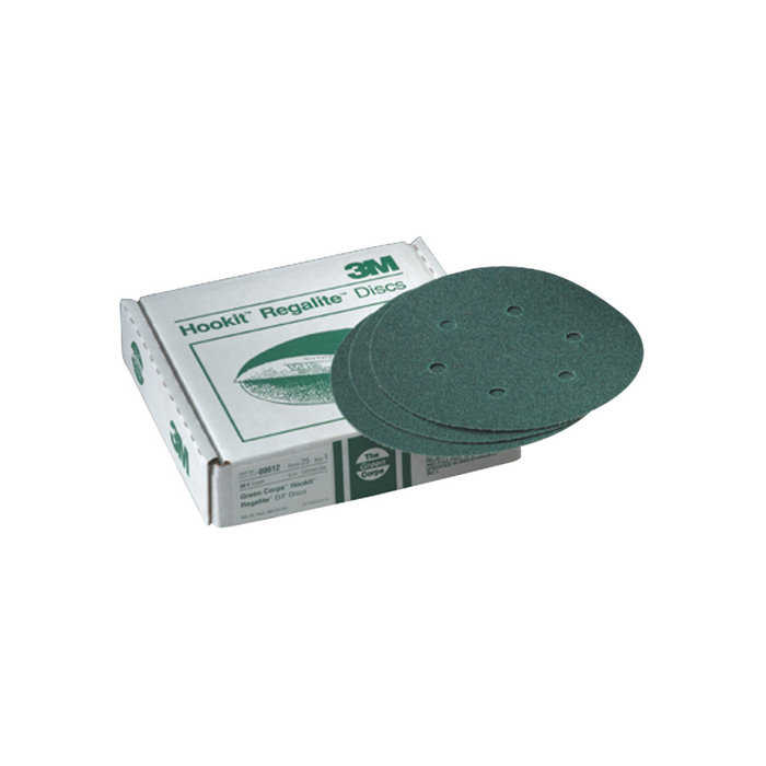 3M Green Corps Hookit Disc Dust Free, 00615, 6 in, 40, 25 discs per
carton