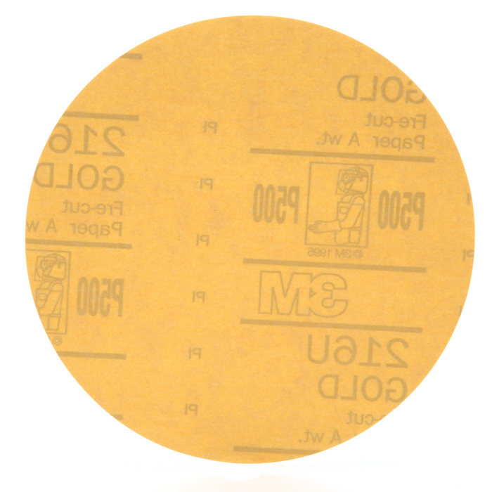 3M Hookit Gold Disc 216U 00972, 6 in, P500, 100 Discs/Carton
