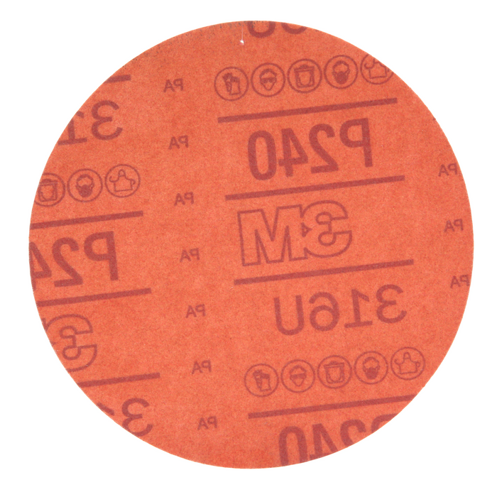3M Hookit Red Abrasive Disc, 01220, 6 in, P240, 50 discs per carton