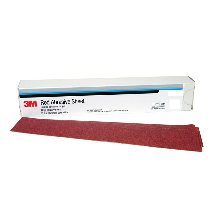 3M Red Abrasive Stikit Sheet, 01679, P80, 2-3/4 in x 16 1/2 in