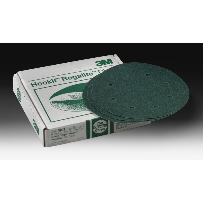 3M Green Corps Hookit Disc Dust Free, 00621, 8 in, 80, 25 discs per
carton
