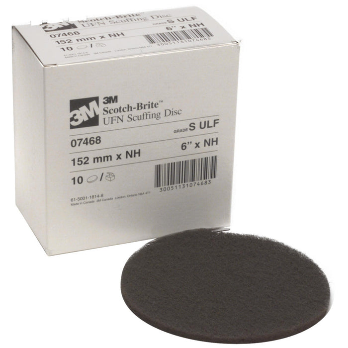 Scotch-Brite Scuffing Disc, 07468, SiC Ultra Fine, 6 in x NH,
10/Carton