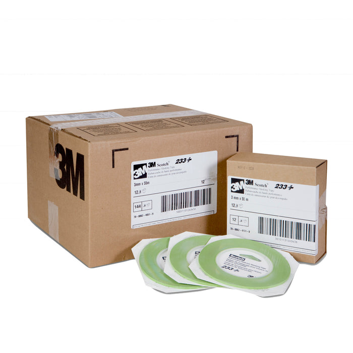 Scotch® Performance Masking Tape 233+ 26343, Green, 3 mm x 55 m