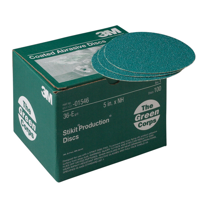 3M Green Corps Stikit Production Disc, 01546, 5 in, 36 grit