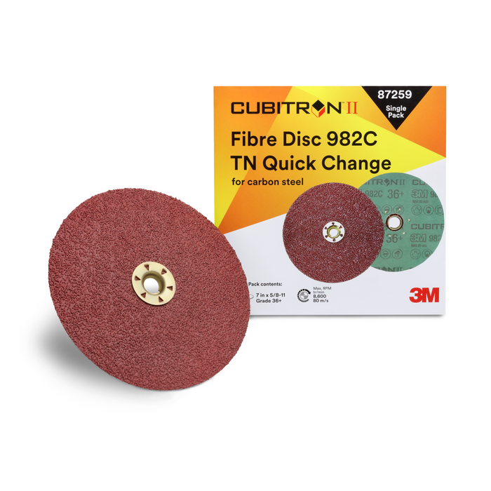 3M Cubitron II Fibre Disc 982C, 36+, TN Quick Change, 7 in, Die
TN700BB