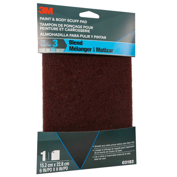 3M Paint and Body Scuff Pad, 03193, 6 in x 9 in
