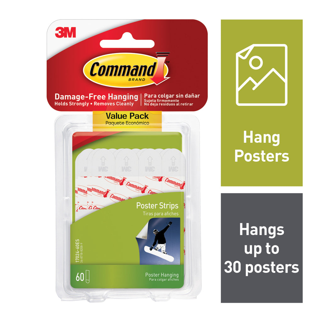 Command Poster Strips, Value Pack 60 strips, 17024-60ES – EIO.com