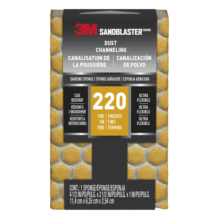 3M SandBlaster DUST CHANNELING Sanding Sponge, 20907-220-UFS ,220
grit