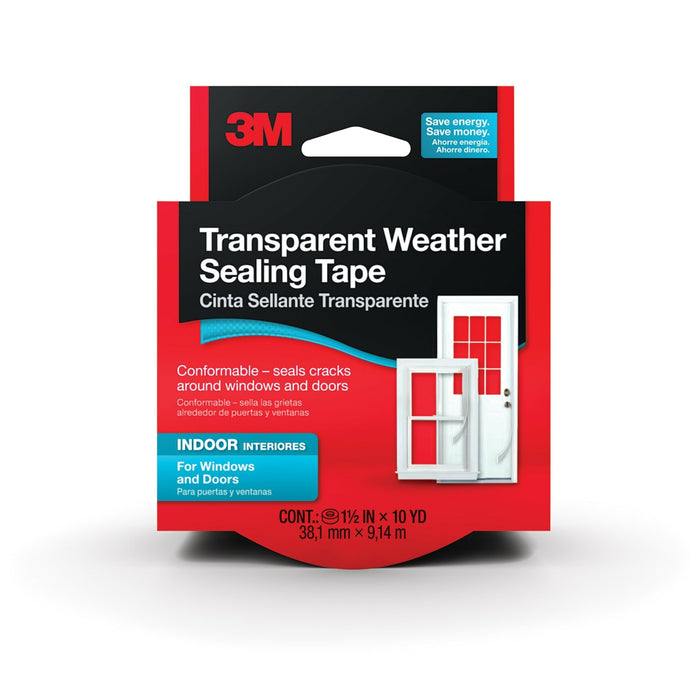 3M Indoor Transparent Weather Sealing Tape, 1.5 in x 30 ft, 2110NA