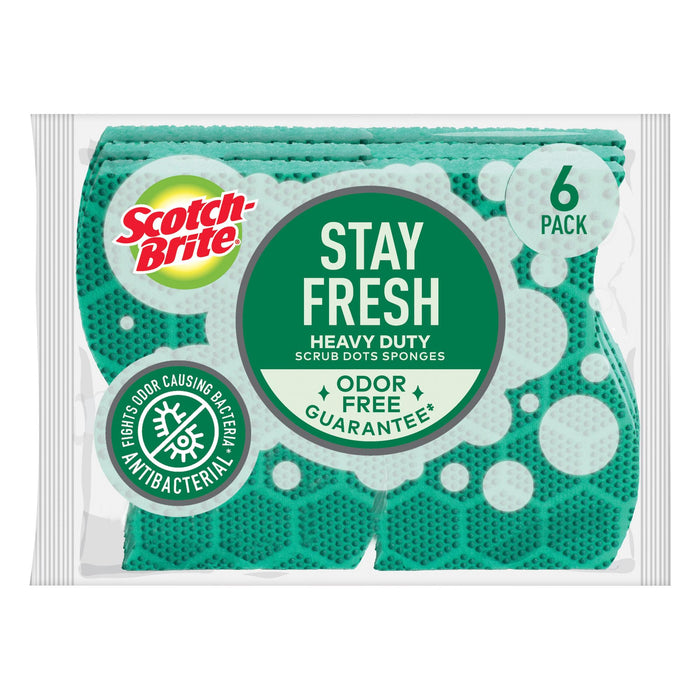 Scotch-Brite® Stay Fresh Heavy Duty Scrub Dots Sponge 30306-4