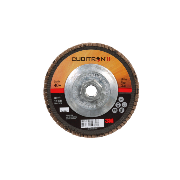 3M Cubitron II Flap Disc 967A, 40+, T29 Quick Change, 5 in x 5/8"-11