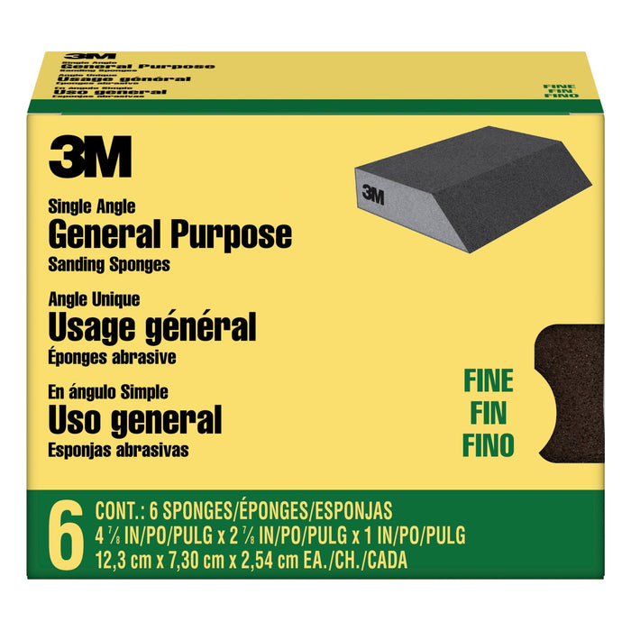 3M General Purpose Sanding Sponge CP040-6P, Single Angle