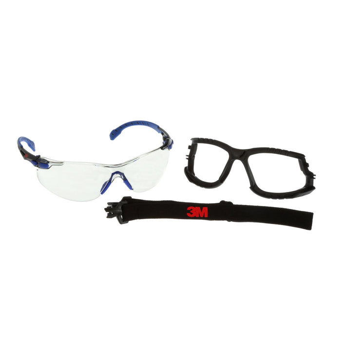 3M Solus 1000-Series Safety Glasses S1107SGAF-KT, Kit, Foam, Strap,
BLU/BLK