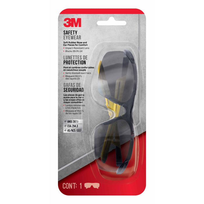 3M Safety Eyewear Gry Comfort, 90210-HV6-NA, Blk Frame Ylw Accent