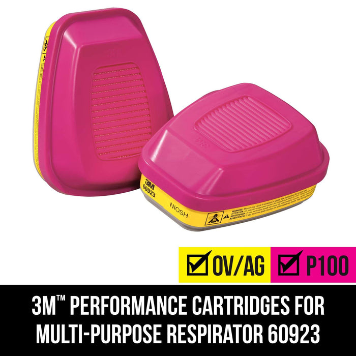 3M Replacement Cartridges for Multi-purpose Respirator, 60923H1-DC, 1pair/pack