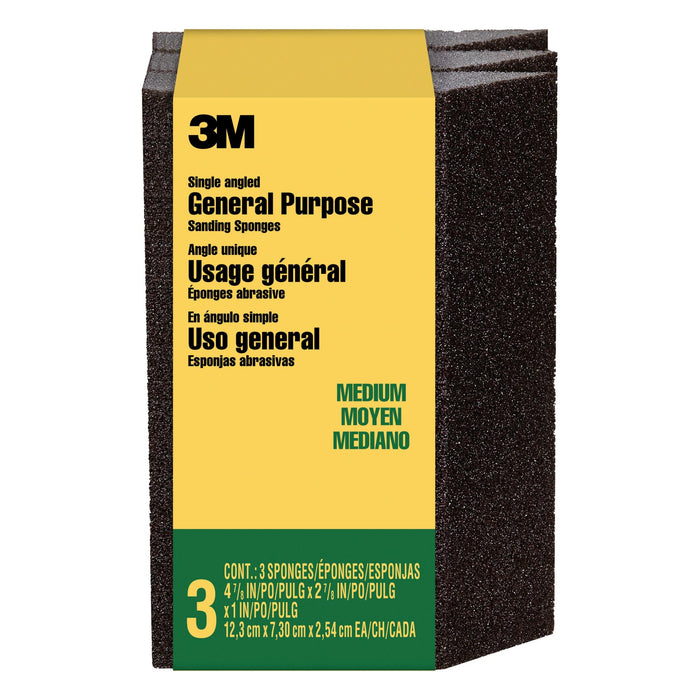 3M General Purpose Sanding Sponge CP041-3PK, Single Angle