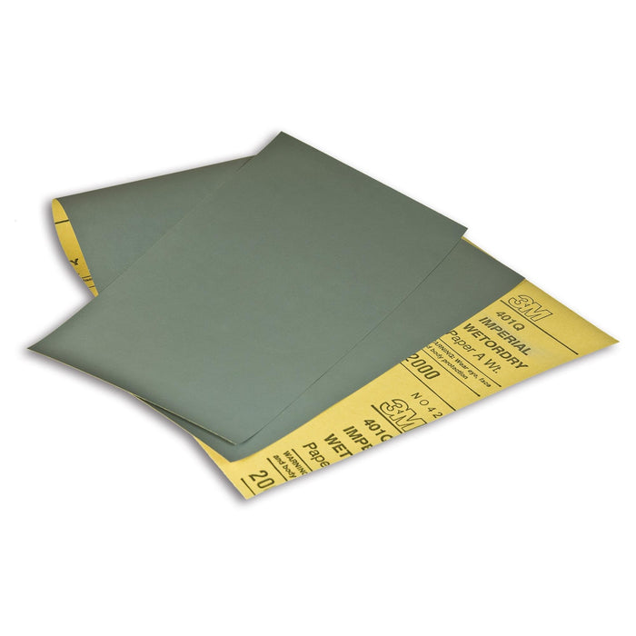 3M Hookit Wetordry Paper Sheet 401Q, 2000 A-weight, 4-1/2 in x 5-1/2
in