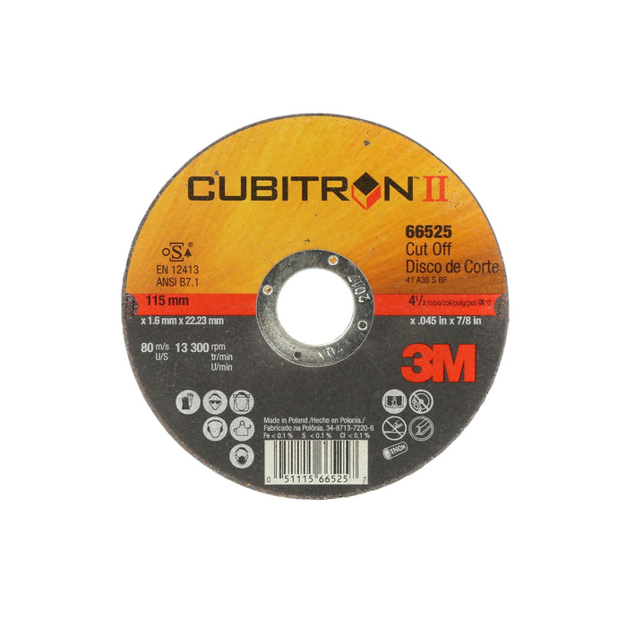 3M Cubitron II Cut-Off Wheel, 66525, 36, T41, 115 mm x 1.6 mm x 22.23
mm