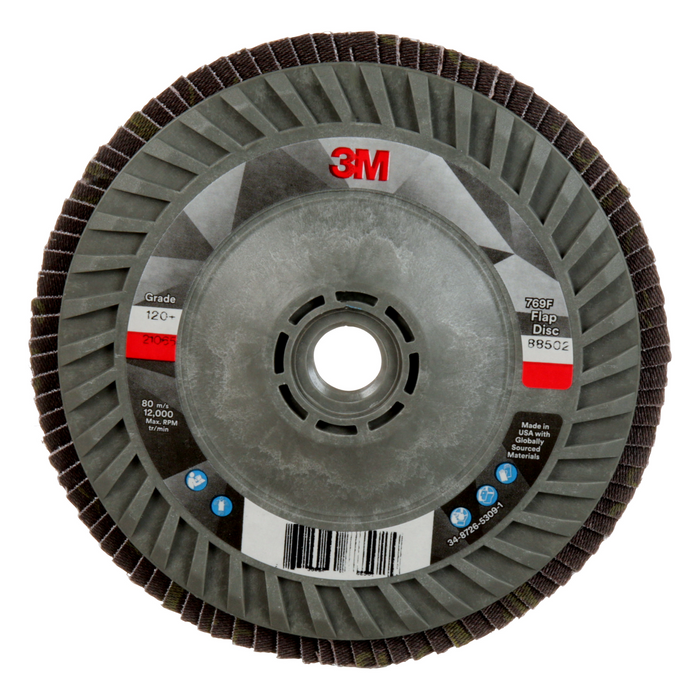 3M Flap Disc 769F, 120+, T27 Quick Change, 5 in x 5/8 in-11