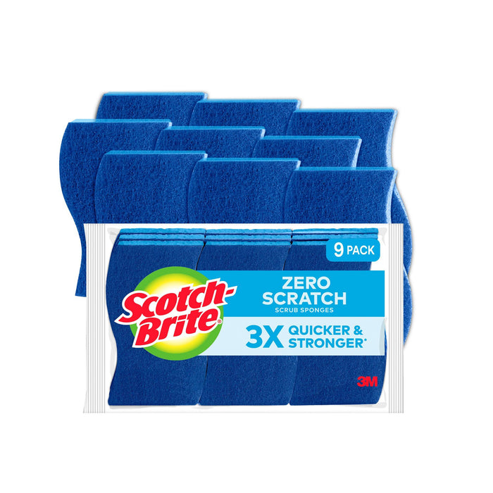 Scotch-Brite® Zero Scratch Scrub Sponge 529-5, 4.4 in x 2.6 in x 0.7 in