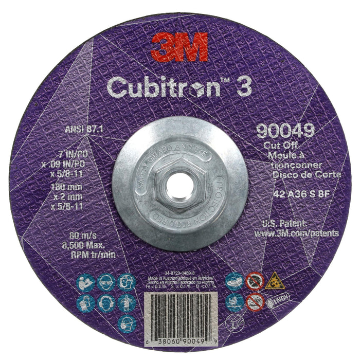 3M Cubitron 3 Cut-Off Wheel, 90049, 36+, T27, 7 in x 0.09 in x 5/8
in-11