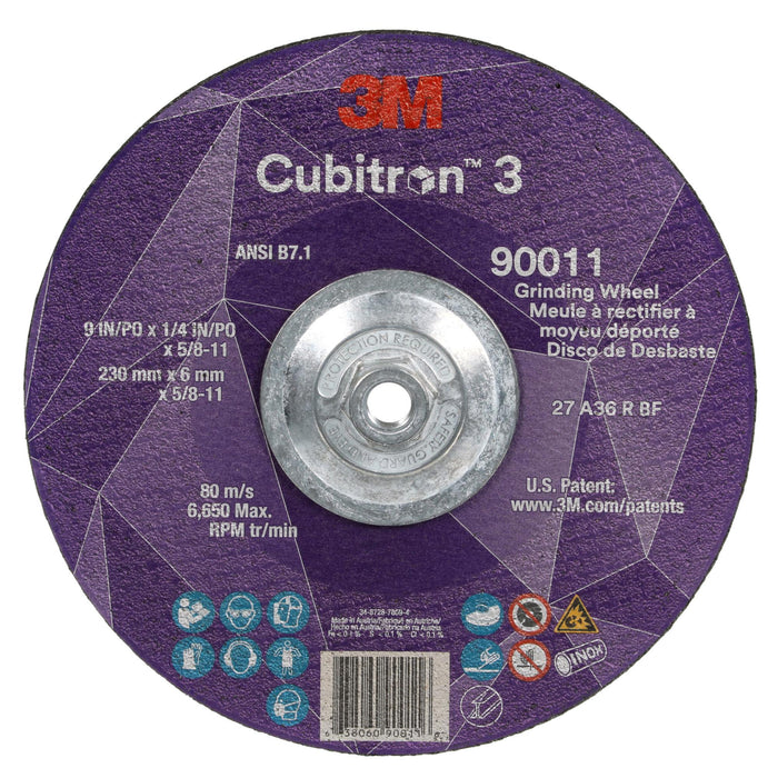 3M Cubitron 3 Depressed Center Grinding Wheel, 90011, 36+, T27