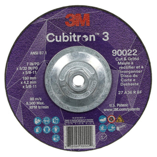 3M Cubitron 3 Cut and Grind Wheel, 90022, 36+, T27, 7 in x 5/32 in x
5/8 in-11