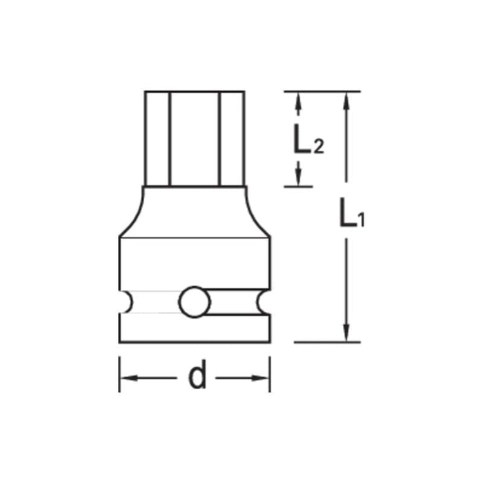 Gedore 6225670 Impact screwdriver bit socket 1/2 Inch Drive, 17 mm