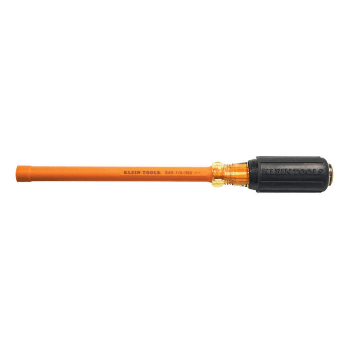 Klein Tools 646-1/4-INS 1/4 x 6" Insulated Hex Tip Nut Driver with Hollow Shank