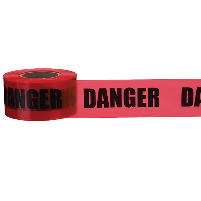 Ideal 42-015 Barricade "Danger" Tape, Red 3'x1000', 2 Mils