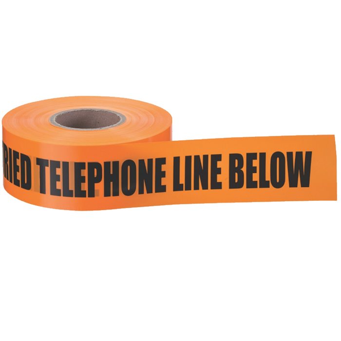 Ideal 42-103 Underground "Caution Buried Telephone Line" Tape, Orange 3"x1000'