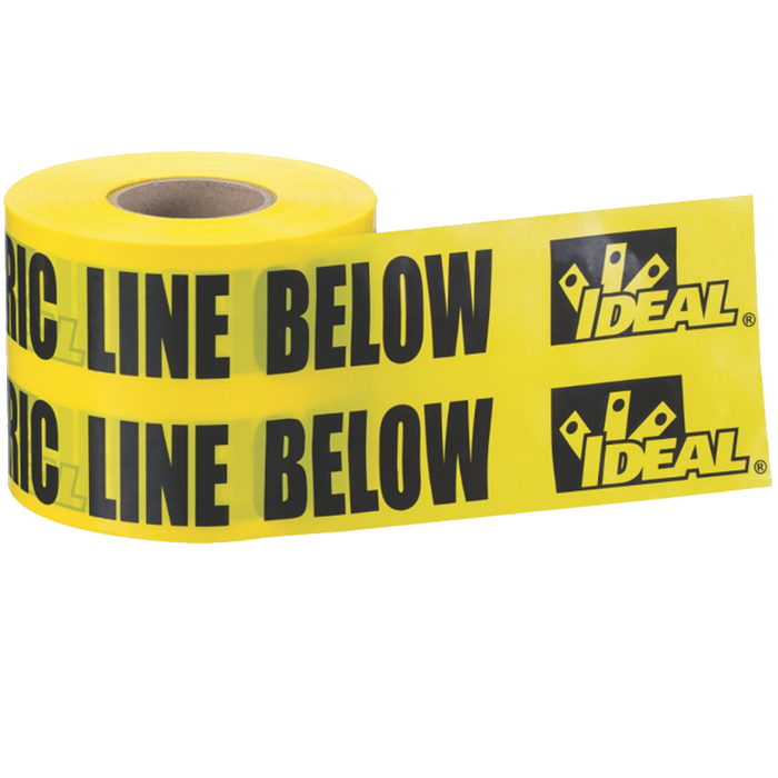 Ideal 42-152 Underground "Caution Buried Electric Line" Tape, Yellow 6"x1000'