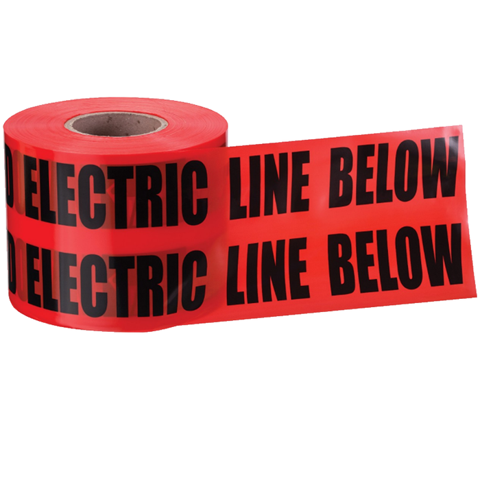 Ideal 42-201 Underground "Caution Buried Electric Line" Tape, Red 3"x1000