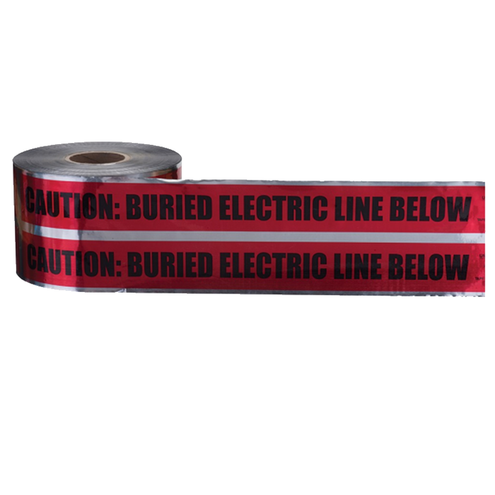 Ideal 42-251 Underground "Caution Buried Electric Line" Tape, Red 6"x1000'
