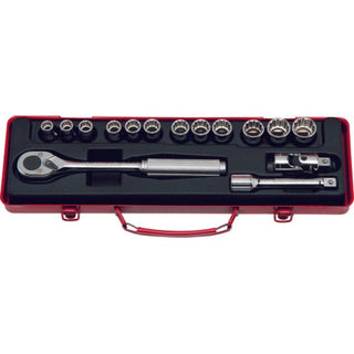 Ko-Ken 4223M 1/2 Sq. Dr. Socket Set 10-22 mm 12 Point 15 Pieces