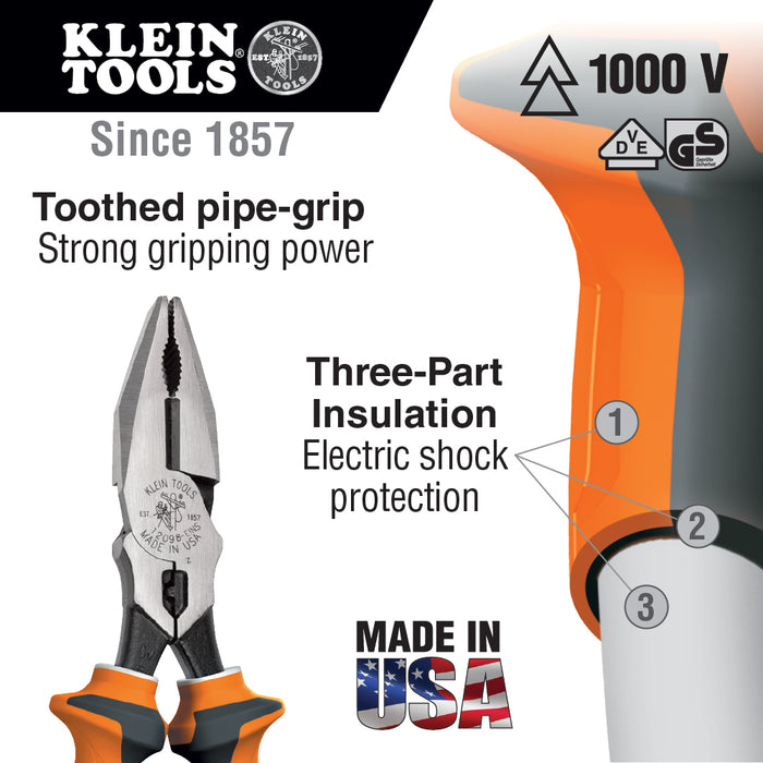 Klein Tools 12098EINS Klein Electrician's Insulated Combination Pliers