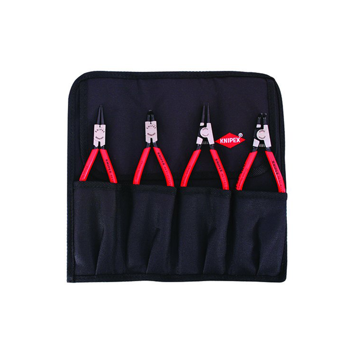 Knipex 9K 00 19 52 US Straight and 90° Circlip Snap-Ring Pliers Set in Pouch, 4 Piece