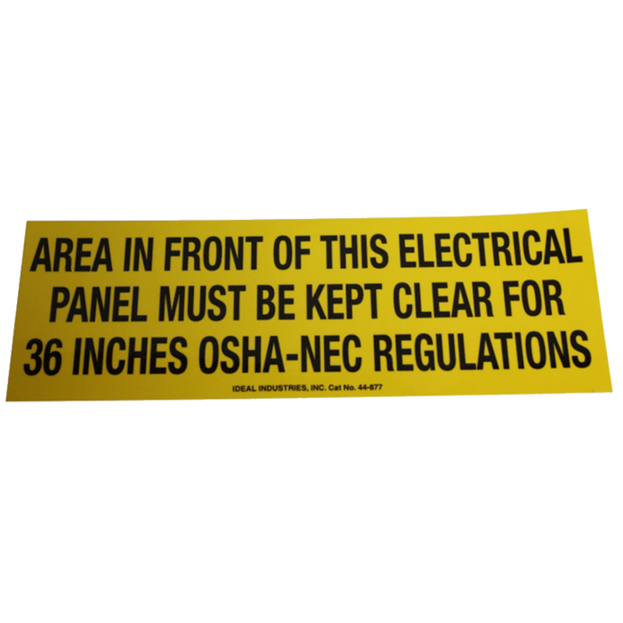 Ideal 44-877 Safety Sign, Osha Regulation, Adhesive