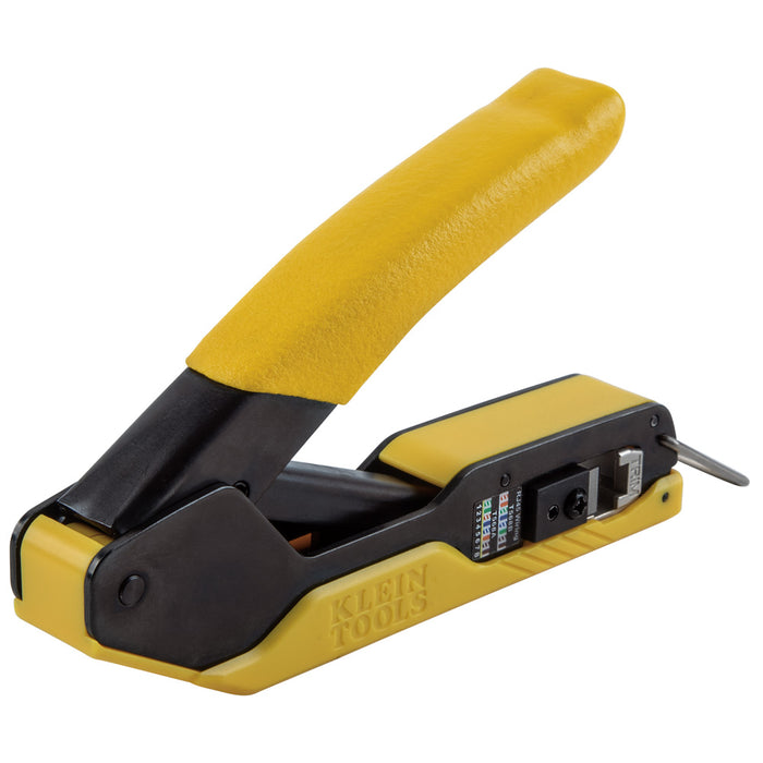 Klein Tools VDV226-005 Compact Pass-Thru Crimper, Modular Crimper Cutter Stripper for Pass-Thu RJ45 Data Plugs