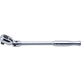 Ko-Ken 4774PB 1/2 In Sq. Dr. Ratchet Handle 24 Teeth Flexible Head Length 330 mm Push Button Polished Handle