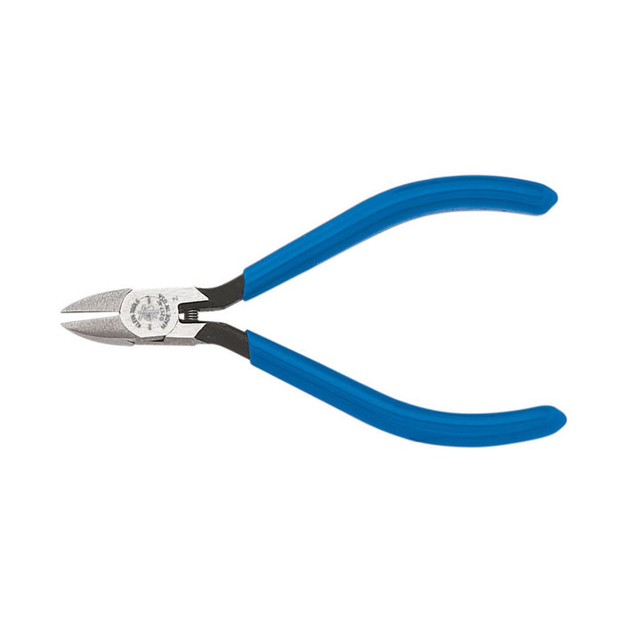 Klein Tools D257-4C Diagonal Cutting Electronics Pliers, Tapered Nose, Spring, 4 in