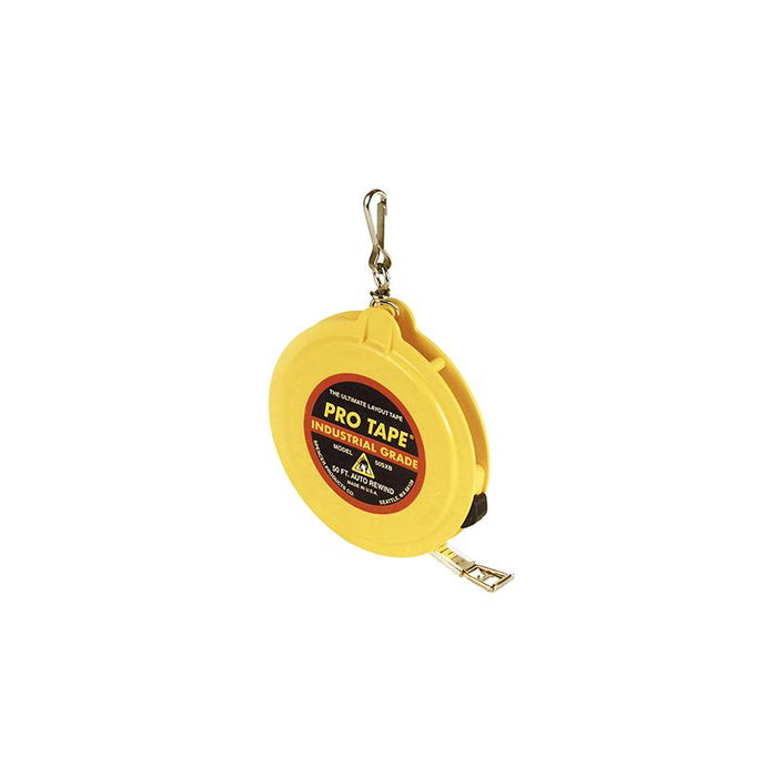 US Tape 48400 Protape Auto-Rewind Open Reel 3/8" x 50', Yellow Delrin Case; 8ths