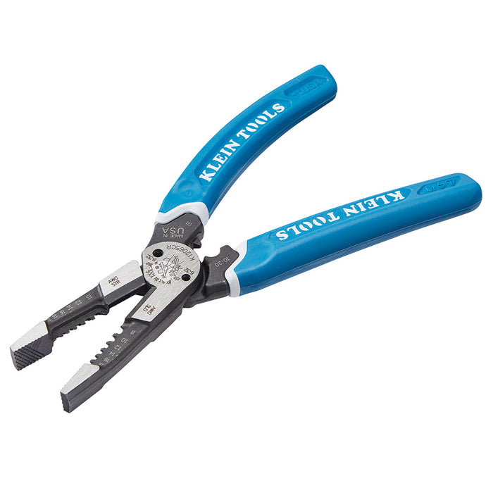 Klein Tools K12065CR Wire Cutter and Crimper Tool for Wire Cutting, Stripping, Crimping and Twisting  (8-18 AWG Solid)